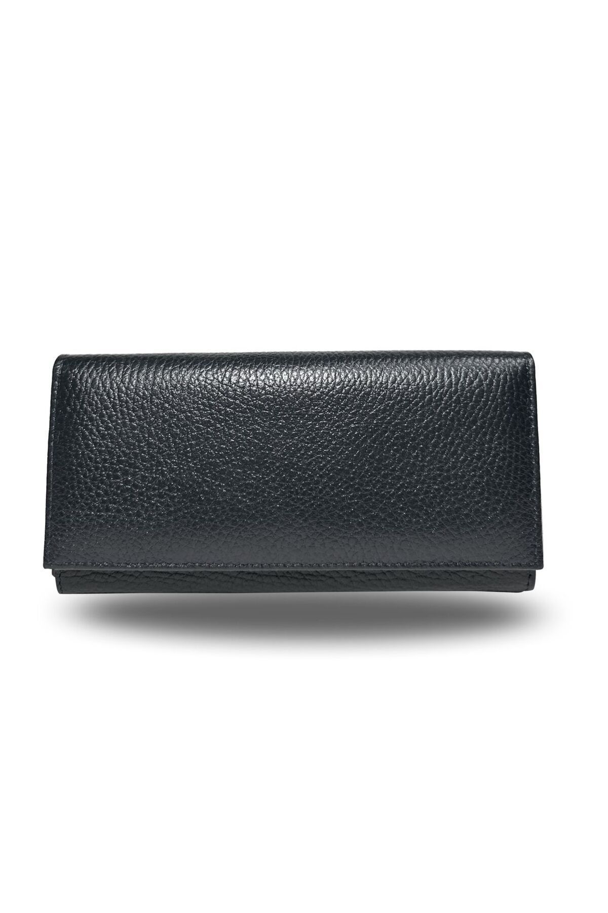 Hera Hakiki Deri Lüx Fermuarlı Kadın Cüzdan - Siyah