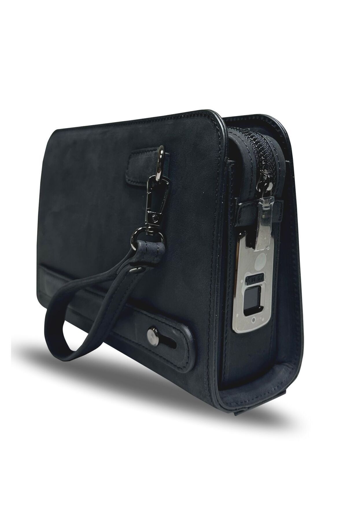 Nous – Parmak İzi Okuyuculu Hakiki Deri El Çantası - Greyzi
