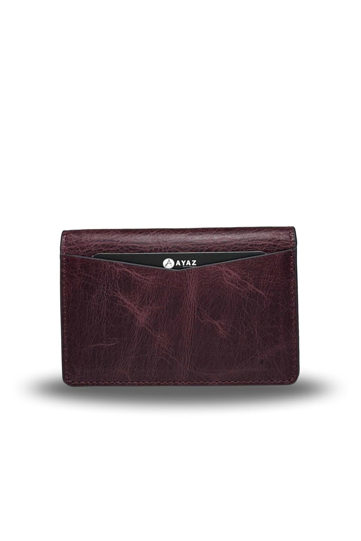 Poça Hakiki Deri Lüx Kartlık  - Bordo
